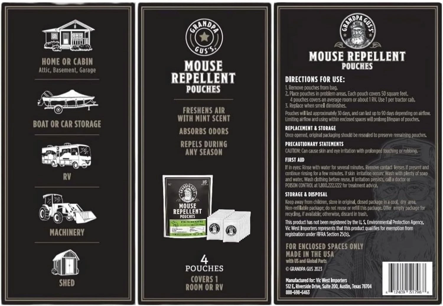 10pk Grandpa Gus's Natural Mouse Deterrent Pouches Peppermint Air Freshener - product detail image 7