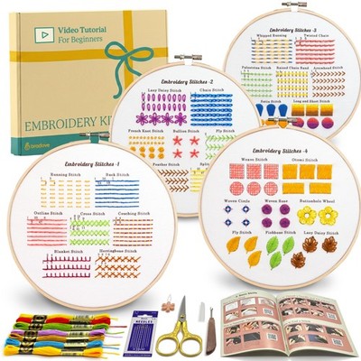 Classic Embroidery Stitches Practice Kit, Embroidery Kit for Beginners, Begin...