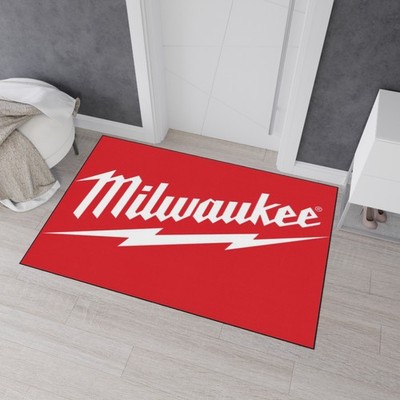 Milwaukee Red Heavy Duty Floor Mat - Durable Entryway Rug, Work Shop Mat, Garage