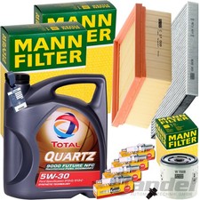 MANN INSPEKTIONSPAKET+5L TOTAL 5W-30 ÖL passend für FORD FIESTA 6 BMAX 1.25-1.6
