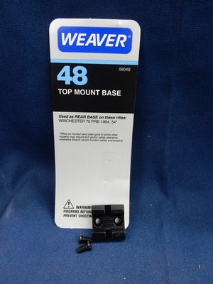 Weaver Rear Top Mount Scope Base 48 Gloss #48048 Winchester 70 Pre-1964