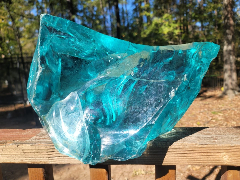 Vidrio masivo de escoria verde azulado de 29 lb Andara Cullet paisajismo acuario arte rupestre jardín Foto 3 de 4