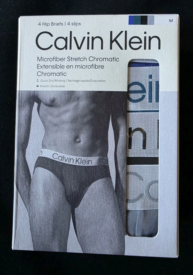 CALVIN KLEIN MICROFIBER STRETCH 4-PACK HIP BRIEFS MENS UNDERWEAR #NP27440-NWT - Image 2 of 4