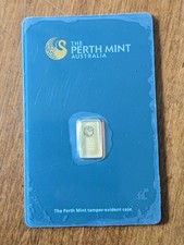 1 Gram 9999 Solid Gold Perth Mint Kangaroo Investor Ingot Bar Sealed Certified