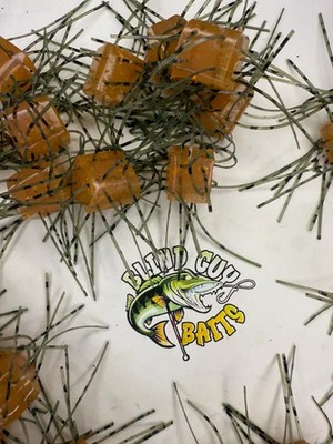 5 pack Florida Peach dice with orange/yellow glitters wigglers Bin 8