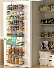 9-Tier Over The Door Pantry Organizer, Pantry Organization and Storage, Black...