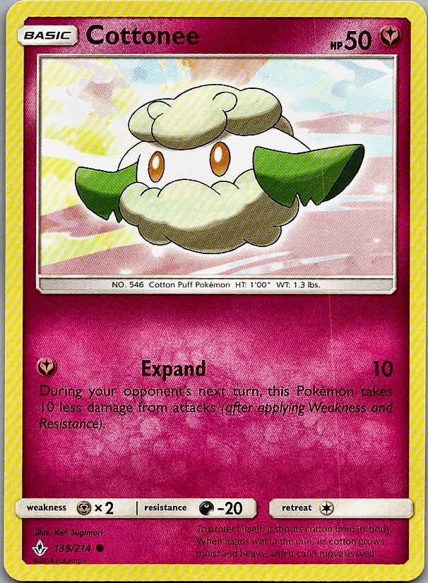 Cottonee - Unbroken Bonds (NM) 139/214 Fairy Basic Sugimori #546