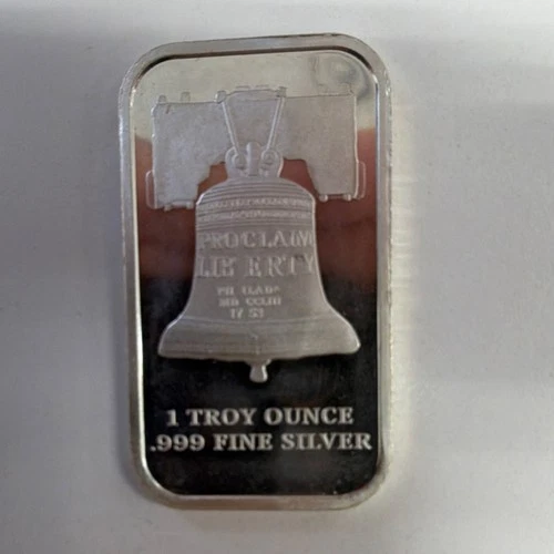 SD Bullion 1 Troy Ounce Silver Bar .999 Fine Liberty Bell Design