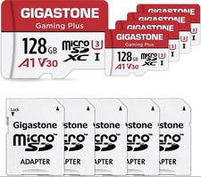GIGASTONE Micro SD Card 128GB 5-Pack - Camera Plus -MicroSDHC - Switch Comp