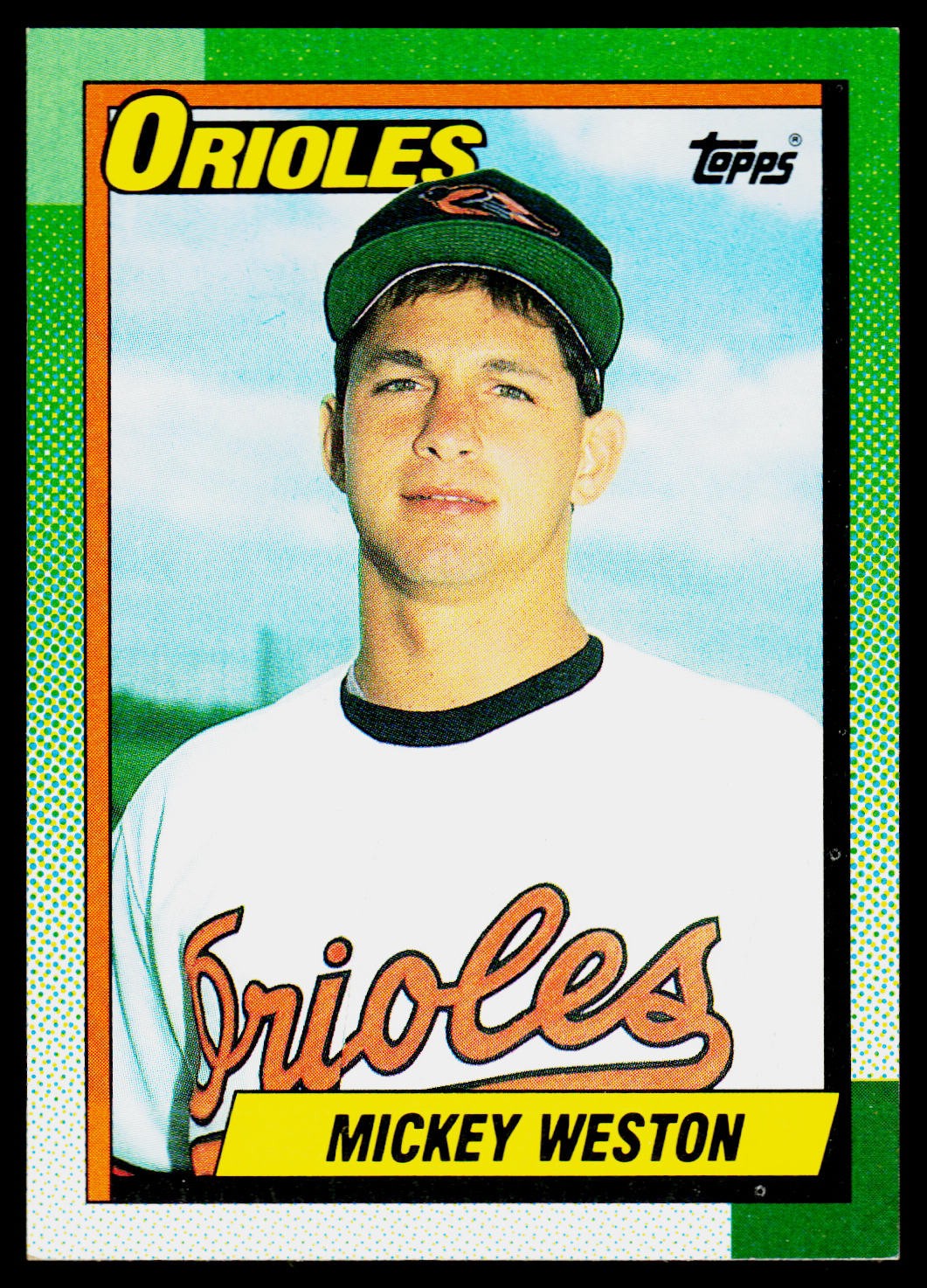Mickey Weston, 1990 Topps, #377, Baltimore Orioles, RC