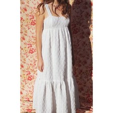 Zara Voluminous Textured Weave Dress White Size XL