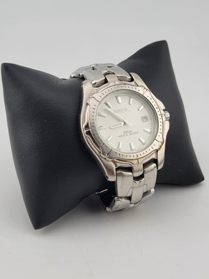 PULSAR Men's Silver Tone Stainless Steel White Dial Quartz WATCH V372-0240 Works