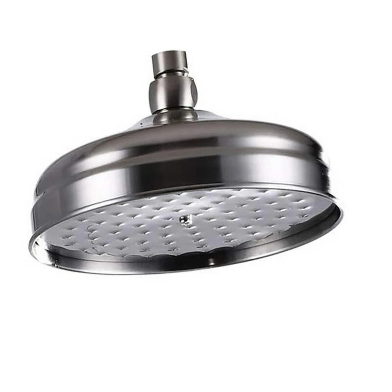 Brushed Nickel 8 inch Round Rainfall Shower Head Bathroom Rain Shower head