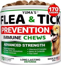 100 Natural Flea and Tick Prevention Chewable Pills for All Dogs, Made In USA