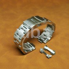 Replacement Curved End Watch Bracelet 18mm-24mm Solid Steel Watch Strap Band