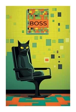 1960s Kitschy Boss Cat Mid Century Modern Fine Art Print BC1g