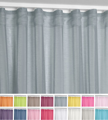 Vorhang mit U-Band 140x250 Farbe Wählbar transparente Kräuselband Gardine, Dolly