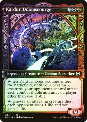 MTG KHM Magic the Gathering Kaldheim Showcase Kardur, Doomscourge -  Uncommon | eBay