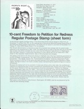 #1592 10c Right to Petition Stamp Poster-(Sheet Form) Unofficial SouPg Folded HC