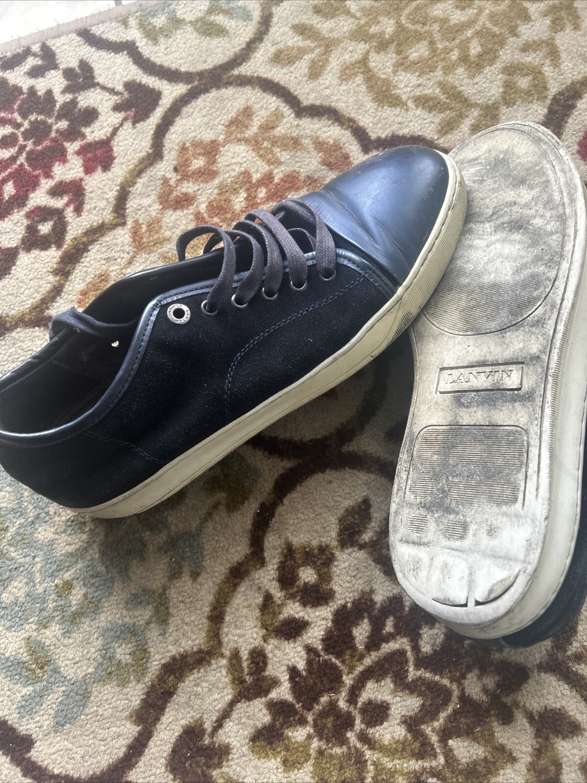 Lanvin Dbb1 Sneakers Suede Leather Navy  RRP 546$ image 2