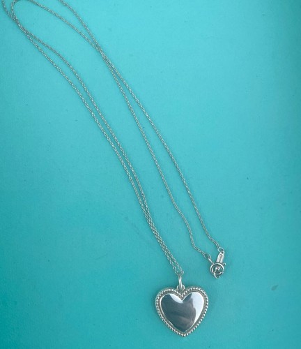 Tiffany & Co. Sterling Silver Beaded Heart Tag Chain Necklace 16” - Engravable - Picture 8 of 15