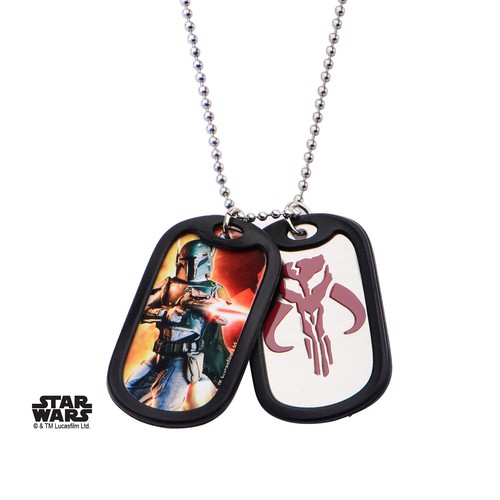 Dog tag Star Wars Boba fett Official Star wars Boba Fett double dog tag pendant - Photo 1 sur 2