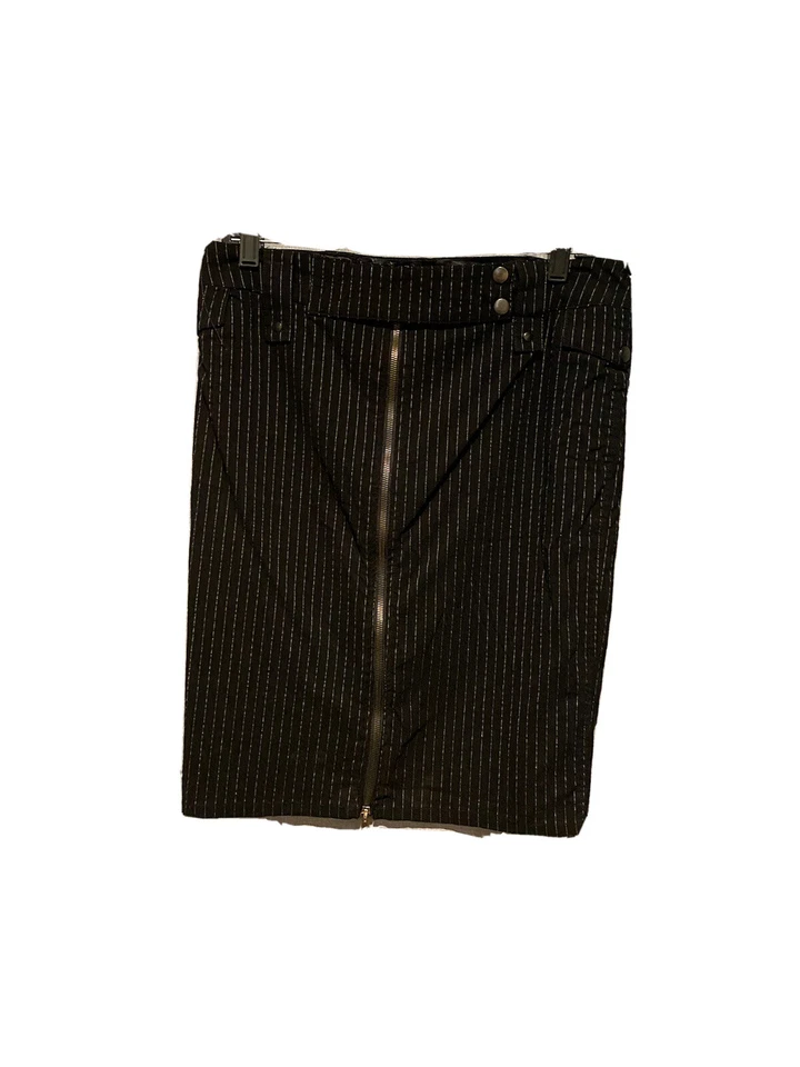 Falda Arden B Talla 10 Negra Con Rayas Blancas Completamente Forrada Cremallera Foto 2 de 4