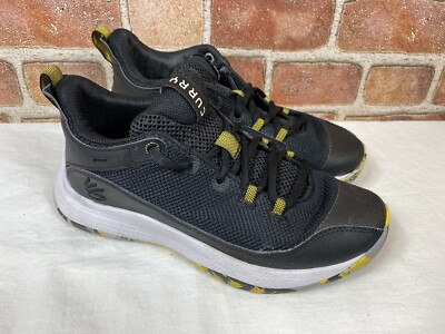 Under Armour Curry 3Z5 SC Black White Yellow Basketball Mid Shoes Youth  Size