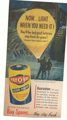 1949 Ray-O-Vac Leak Proof Flashlight Battery Advertisement Madison, Wisconsin