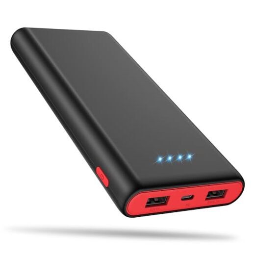 Portable Charger Power Bank 25800mAh,Ultra-High Capacity PD3.0 Fast A-Black-Red-image