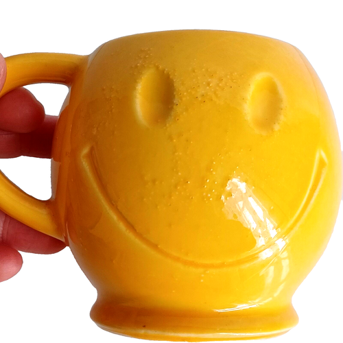 Tazza da caffè tazza Smiley Face Sunshine Yellow McCoy USA anni 70 buona giornata 12 oz - Foto 11 di 21