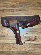 Western Style Quick Draw Leather Belt and Holster 44"