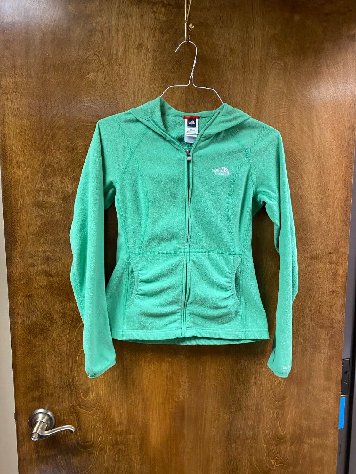 green hooded fleece jacket 