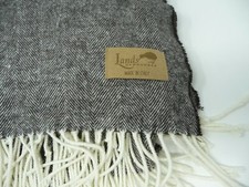 Lands Downunder Made in Italy Herringbone throw Brown fringe 