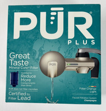 PUR Plus Faucet Filtration System Max Ion Filter Technology Champagne Finish C25