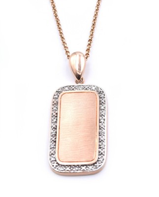 rose gold dog tag pendant
