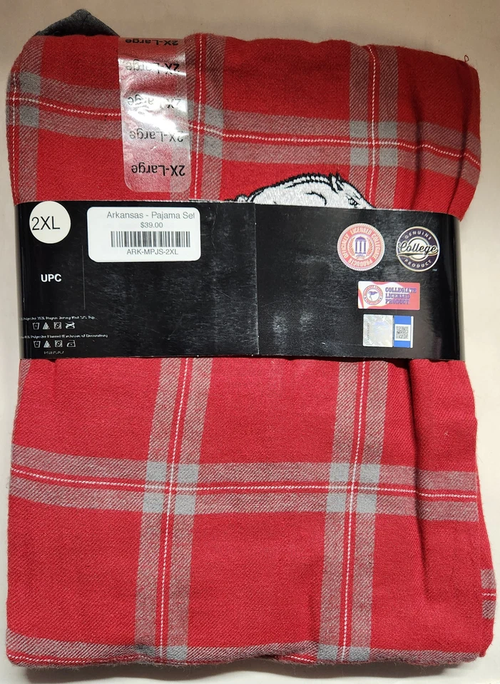 Arkansas Razorbacks Mens Pajama Sleep Set S, L, 2XL NEW - Image 2 of 2