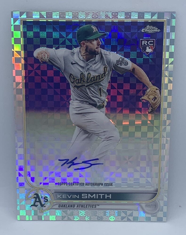2022 Topps Chrome Baseball Kevin Smith Athletics AC-KS RC X-Fractor Auto 4/125