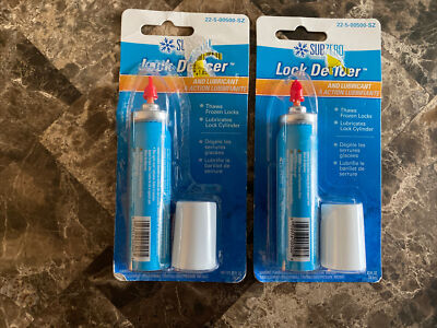 SubZero Snow Ice Lock De-Icer Lubricant .62 oz Thaws Frozen Locks Lot Of 2