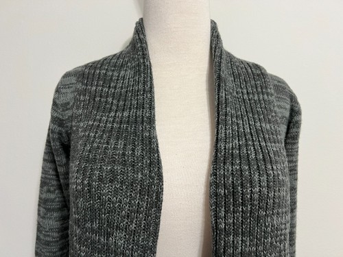 iZ Byer Open Drape Shawl Collar Cardigan Tunic Sweater Gray Mélange Size XS - Picture 2 of 21