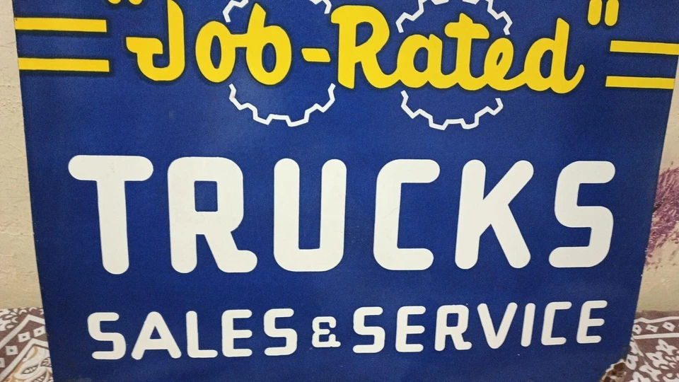 Dodge Truck Rare Porcelain Enamal Heavy Metal 24 x 24 inches Single Side - Image 3 of 4