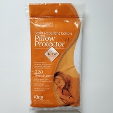 220 Thread Count Stain Repellent Cotton Pillow Protector King Size Dupont Teflon