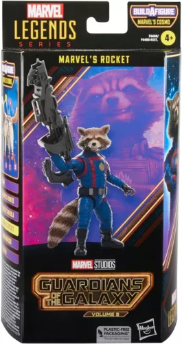Figura de acción Marvel Legends Cosmo BAF Guardianes de la Galaxia Vol 3 - Cohete