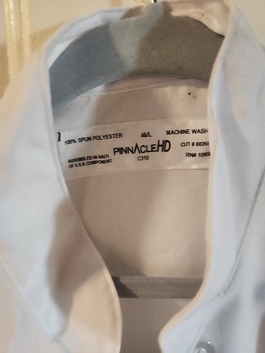 Pinnacle C310 Größe 46 L weiß Langarm Kochmantel - Twill gesponnen Polyester wie abgebildet - Bild 4 von 11