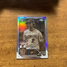 Gunnar Henderson RC Base & Sepia Refractor 2023 Topps Chrome Update #USC208 