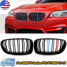 Front Kidney Grill for BMW 5 Series F10 F11 550i 535i M-Color Black Grille 10-16