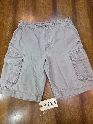 Perry Ellis Cotton Cargo Shorts Khaki / Beige Flat Front Men’s Size 32 X 10 - Picture 2 of 13