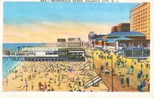 Postcard Boardwalk Scene, Atlantic City, N.J. unposted VTG VPC02.