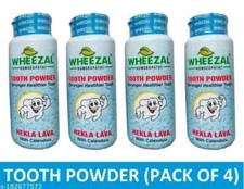 Pack Of 4 Wheezal Hekla Lava Tooth Powder 100 GM -For Bleeding Gums, Tooth Decay
