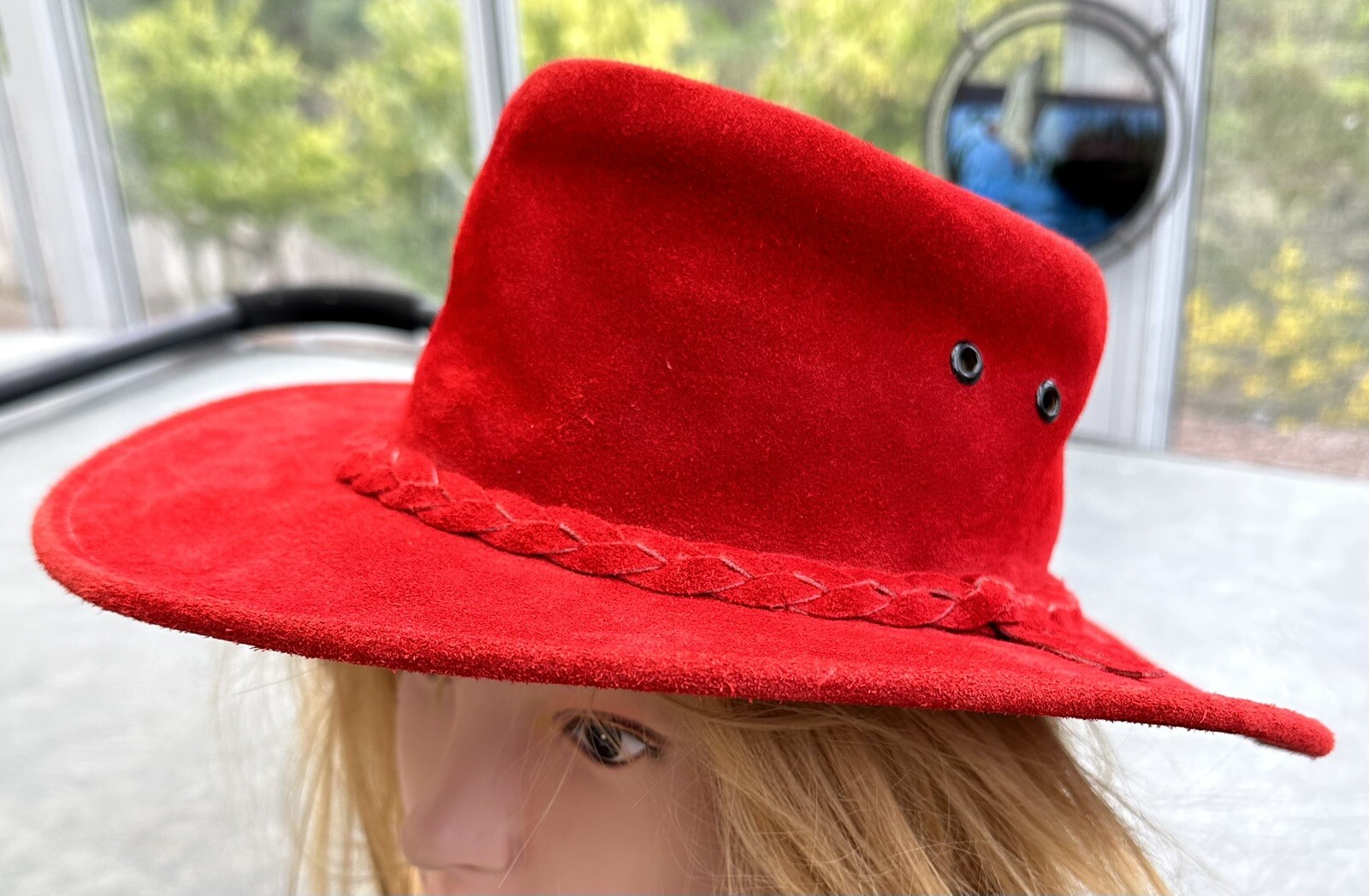 Taz-Hatz Tasmania Red Suede Leather Women's Braided B… - Gem